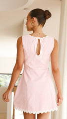 Aceline Mini Dress - Pink/White