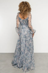 Katara Tulle Maxi Dress | Light Blue Floral