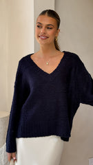 Silas Knit Top - Navy