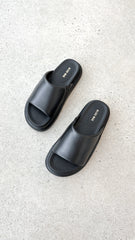 Thea Slide - Black Leather