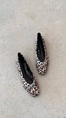 Suzie Ballet Flats - Leopard Satin