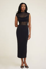 Sculpt Sheer Cowl Maxi Dress