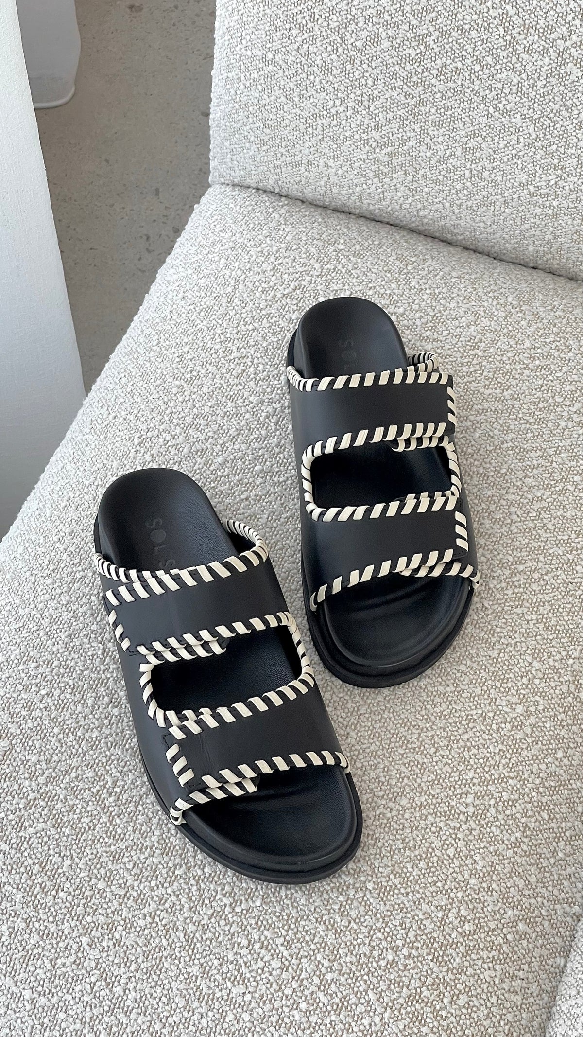 Sol Sana Fontelina Footbed - Black / Off White Trim