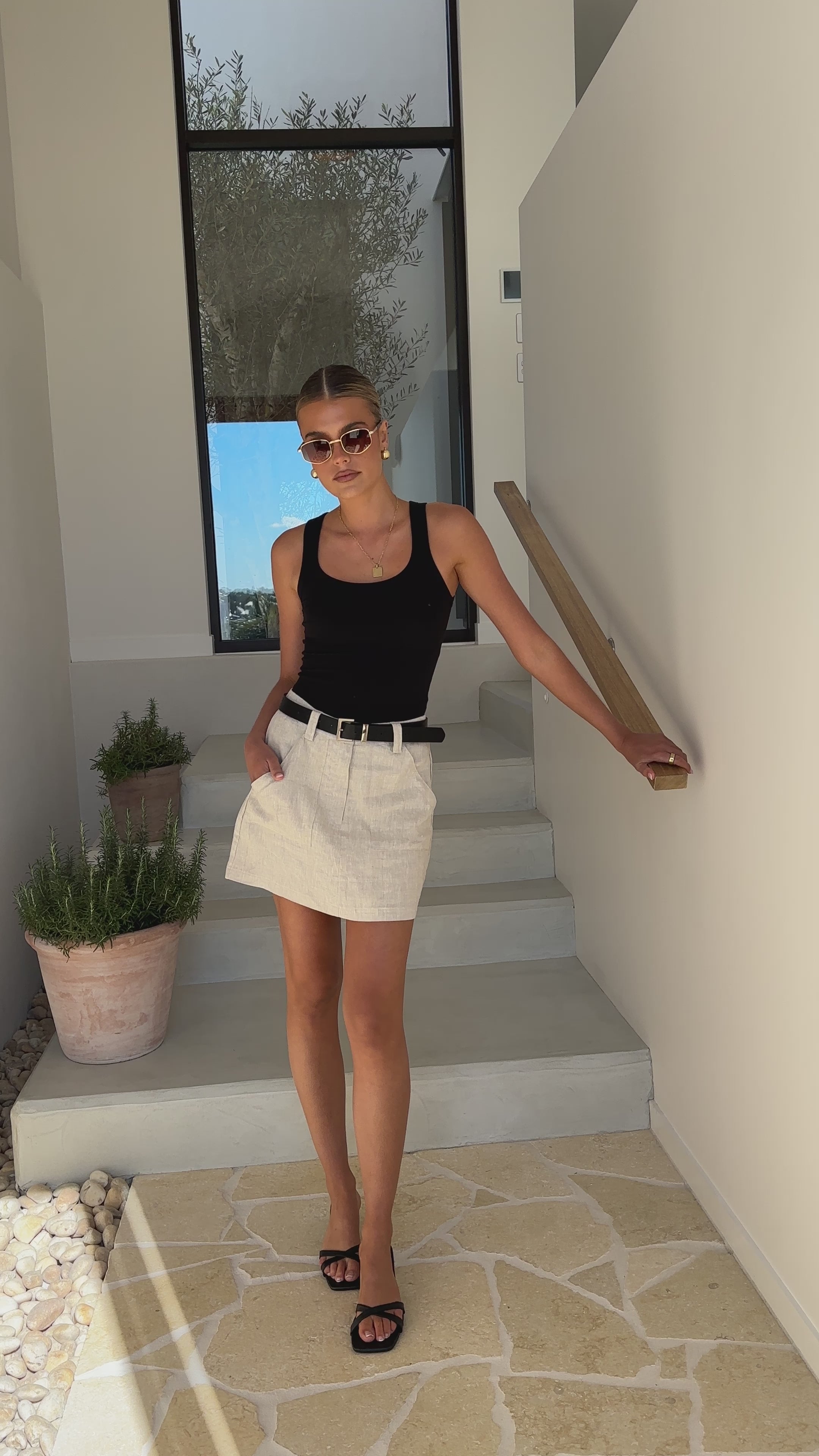 Maggie Mini Skirt - Natural