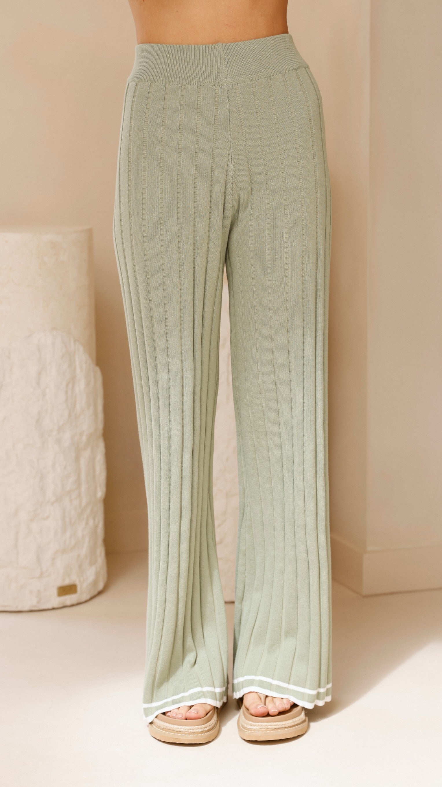 Shaylie Wide Leg Pants - Sage