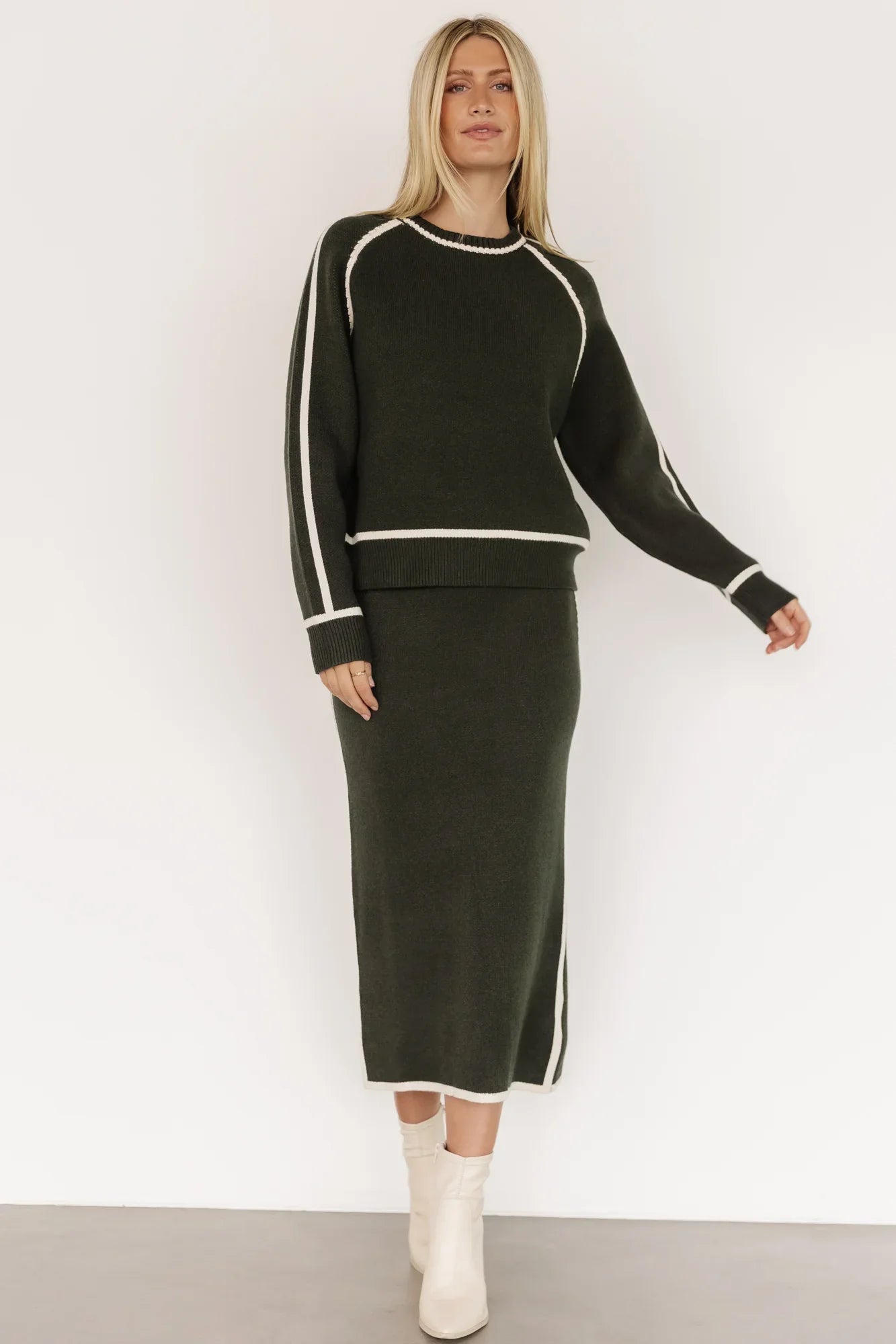 Ava Knit Sweater | Dark Green