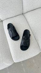 Pasquale Slides - Black leather