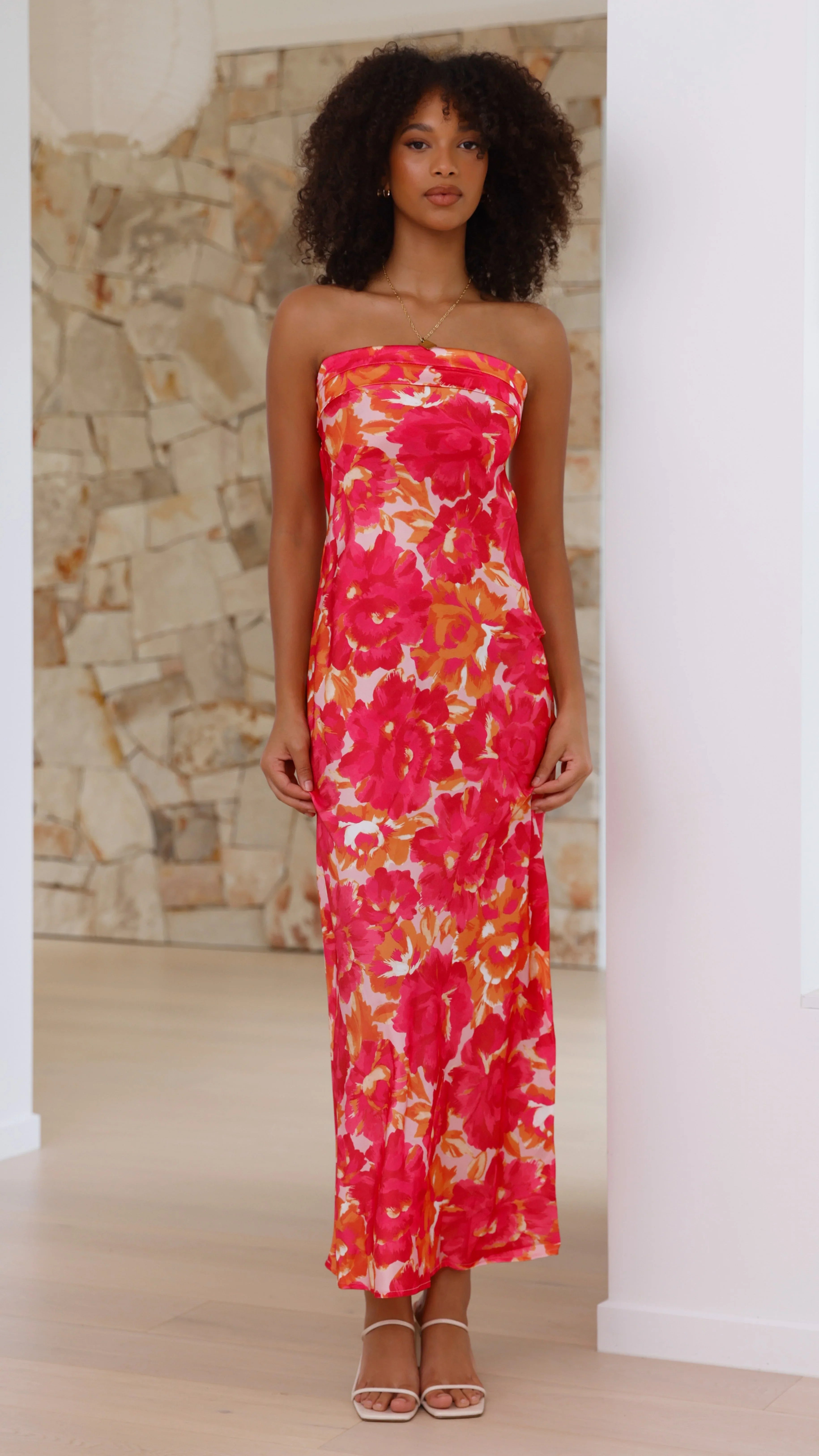 Miya Maxi Dress - Pink/Red Floral