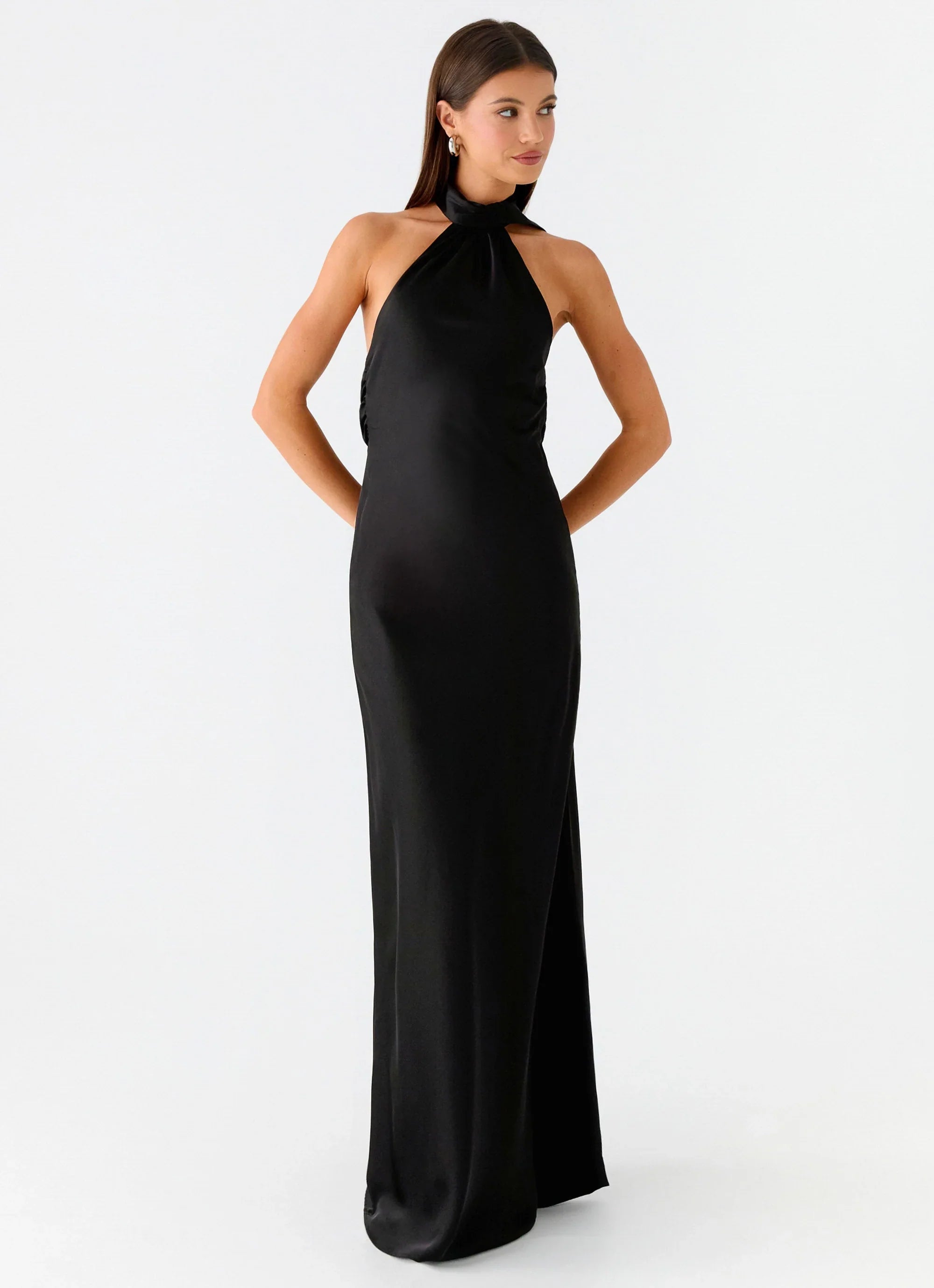 Keena Scarf Maxi Dress - Black